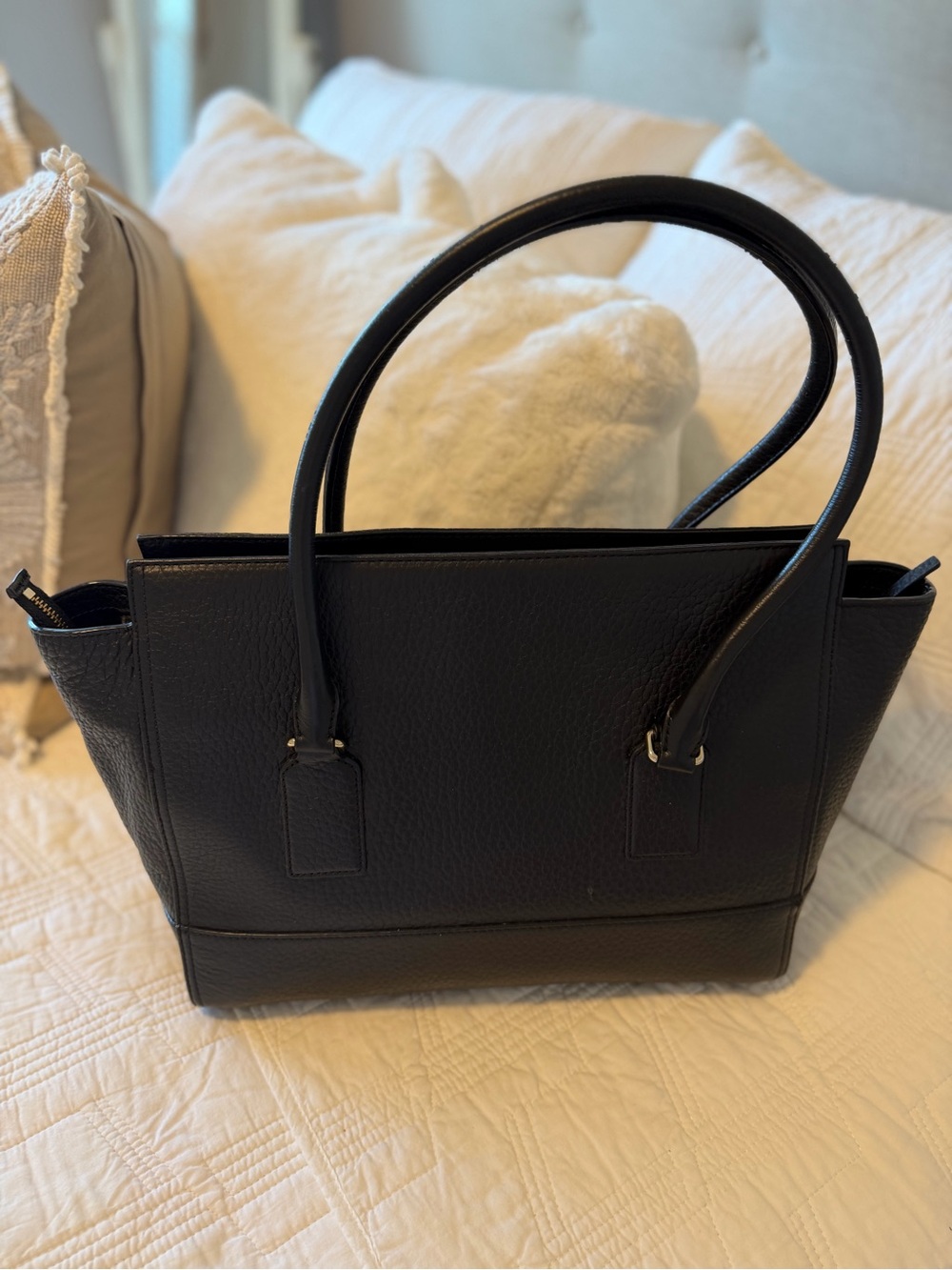 Kate Spade NWOT Bay St Oden Black Pebbled Leather Tote - Picture 2 of 12